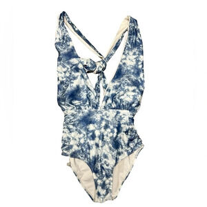 Nichole miller blue and white one piece swim suit